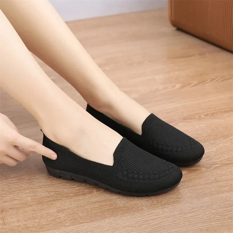 Zapatillas planas de punto acolchadas