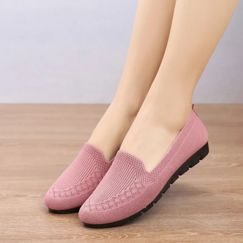 Zapatillas planas de punto acolchadas