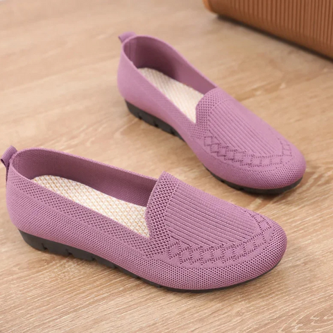 Zapatillas planas de punto acolchadas