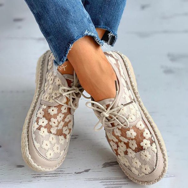 Zapatillas ortopédicas bordadas para mujer