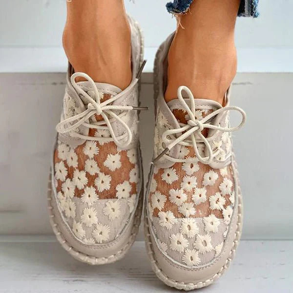 Zapatillas ortopédicas bordadas para mujer