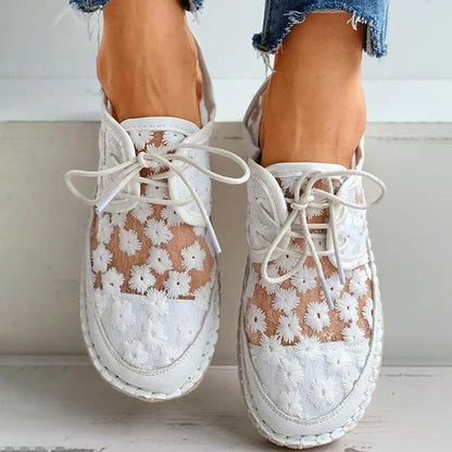 Zapatillas ortopédicas bordadas para mujer