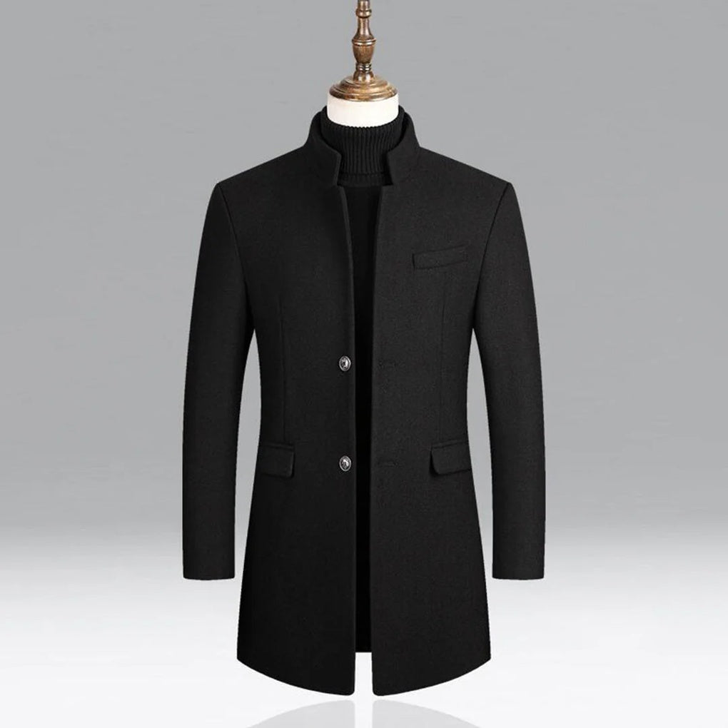 Abrigo Clásico Elegante de Lana para Hombre Capa Formal Timeless