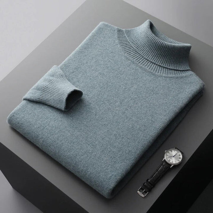 Suéter de Cuello Alto de Punto para Hombres – Capa de Invierno Refinada