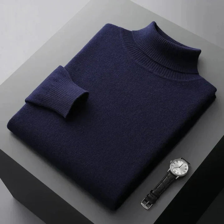 Suéter de Cuello Alto de Punto para Hombres – Capa de Invierno Refinada