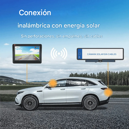 Cámara de visión trasera HD con energía solar