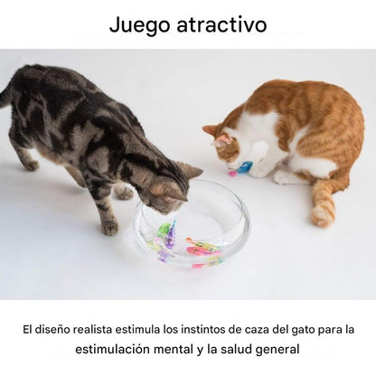 Juego de juguetes interactivos para gatos: movimiento de natación realista y luz atractiva