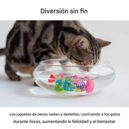 Juego de juguetes interactivos para gatos: movimiento de natación realista y luz atractiva