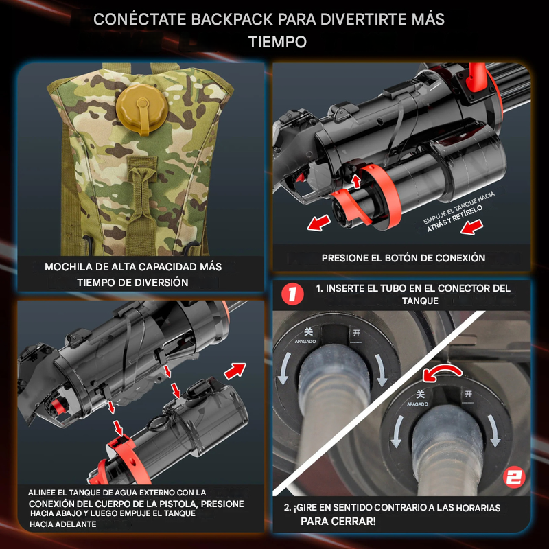 Rifle de agua automático eléctrico