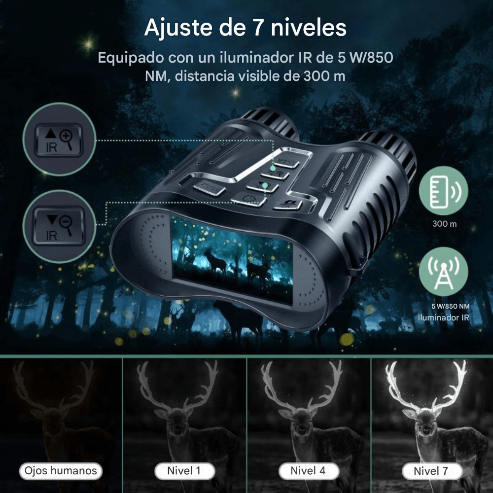 Prismáticos de visión nocturna Ultra HD con infrarrojos