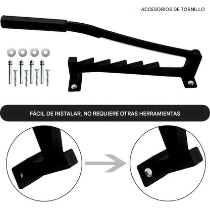 Partidor de leña manual con soporte de pared: herramienta para leña con palanca