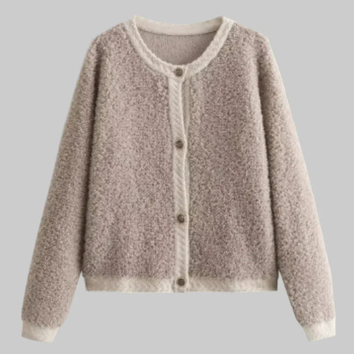 Cardigan de Botón para Mujeres – Capa Suave con Textura de Declaración