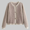 Cardigan de Botón para Mujeres – Capa Suave con Textura de Declaración