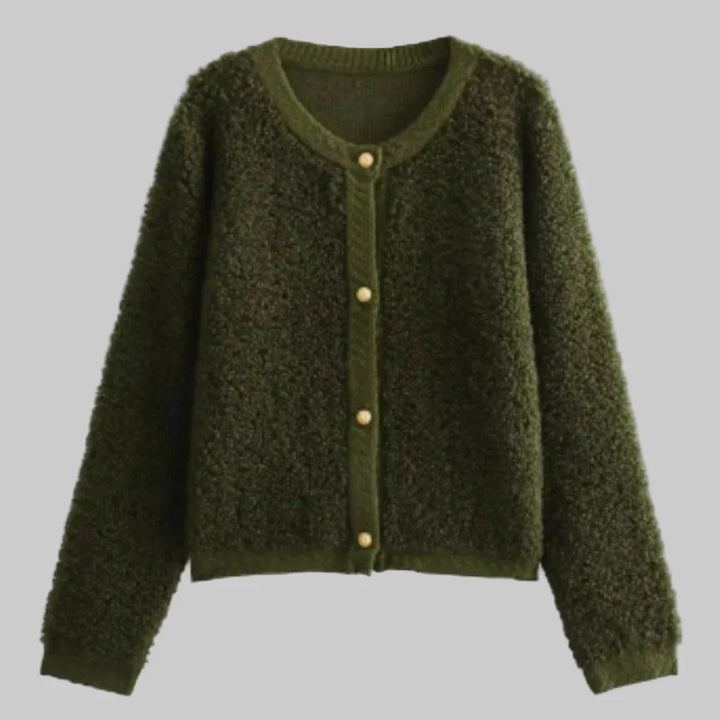 Cardigan de Botón para Mujeres – Capa Suave con Textura de Declaración