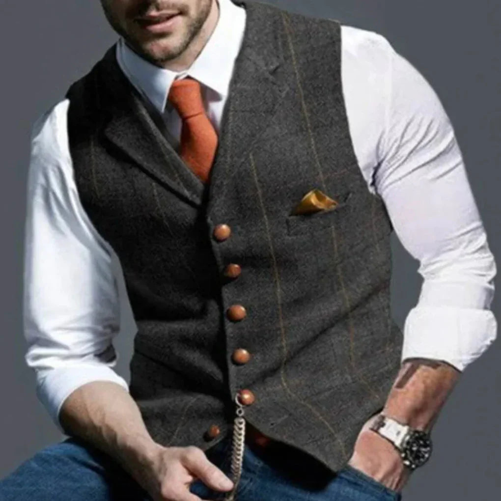 Chaleco Vintage de Hombre – Patrimonio Clásico con Estilo en Capas