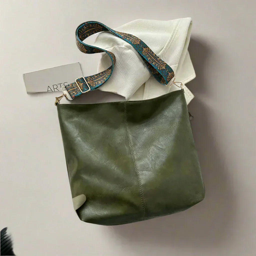 Bolso de Hombro de Cuero Vintage para Mujeres
