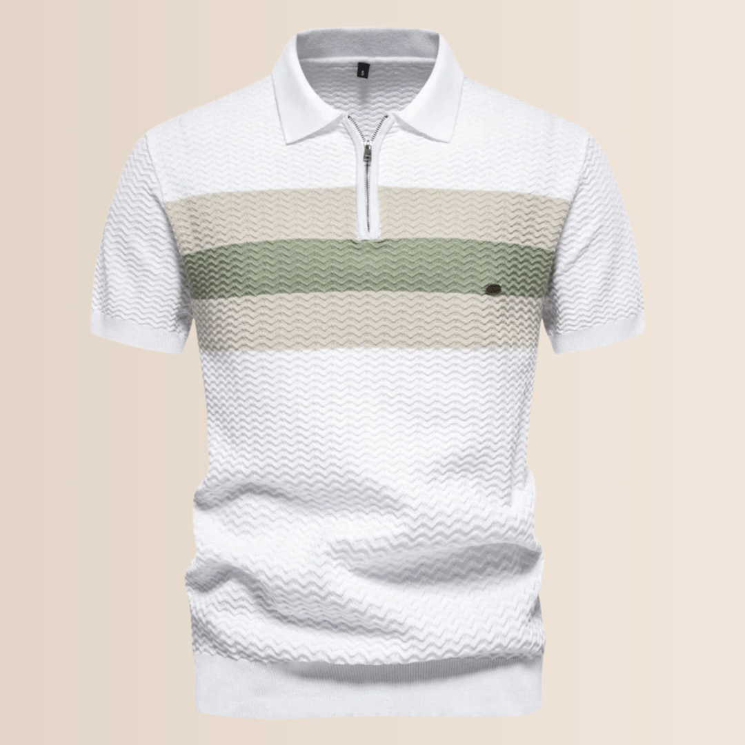Polo de hombre con diseño de punto a rayas