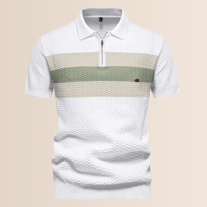 Polo de hombre con diseño de punto a rayas