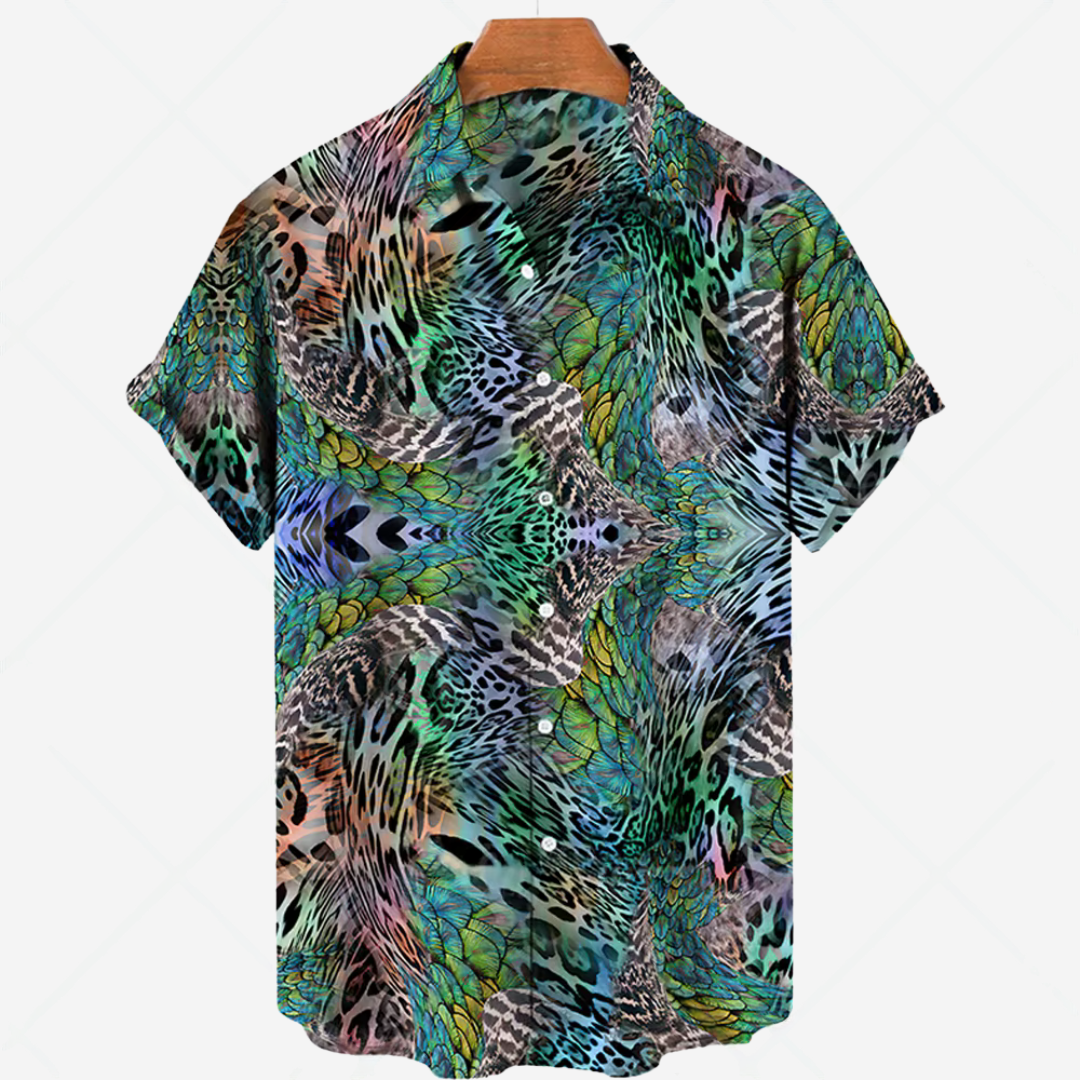 Camisa informal de manga corta con estampado: estilo desenfadado para cualquier ocasión