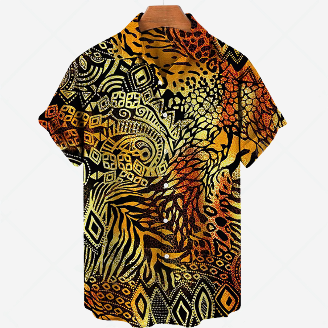 Camisa informal de manga corta con estampado: estilo desenfadado para cualquier ocasión