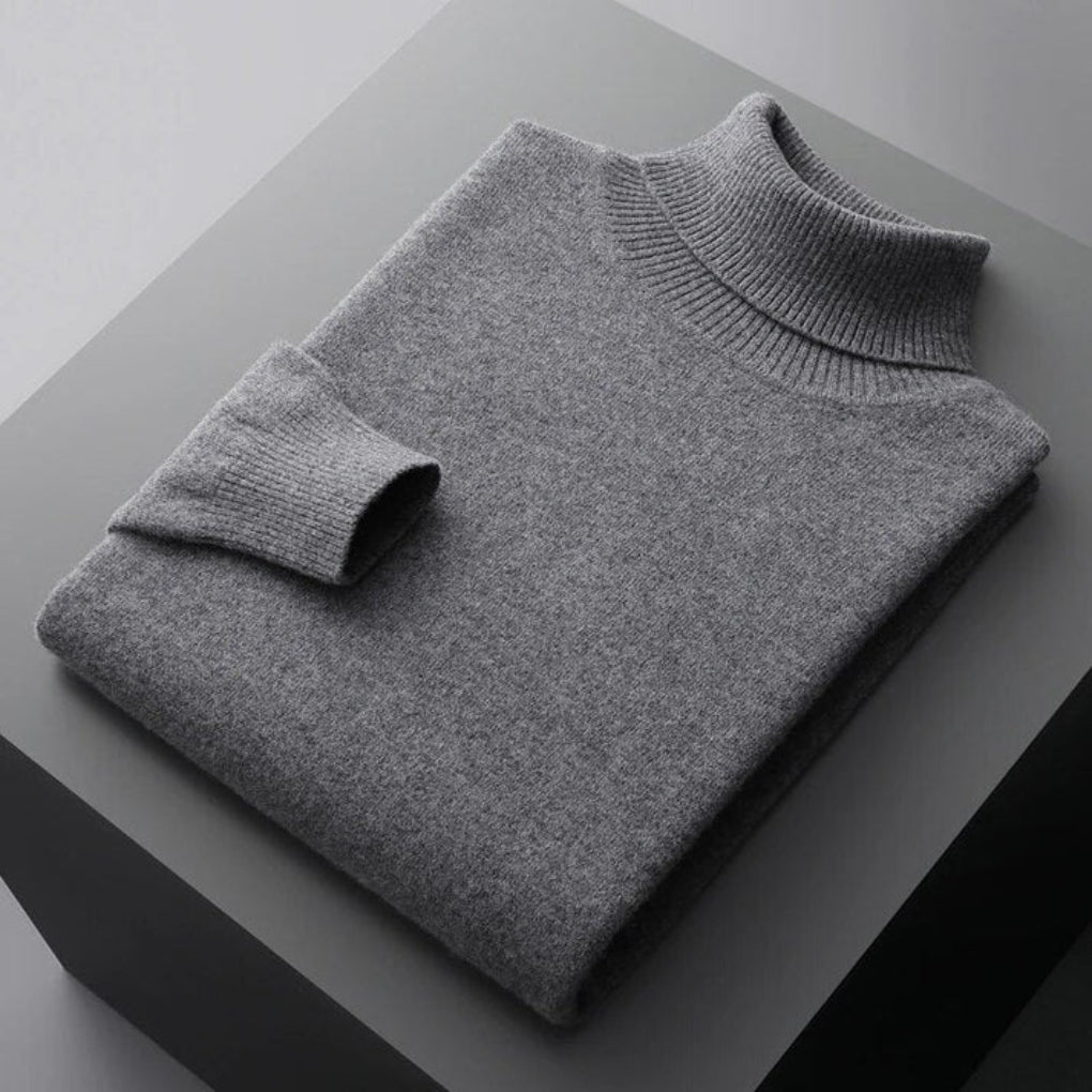 Suéter de Cuello Alto para Hombre – Capa Elegante con Apariencia Refinada