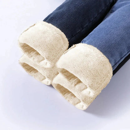 Vaqueros de invierno de cintura alta para mujer